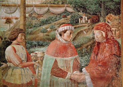 聖アウグスティヌスが母親の聖モニカを去り、イタリアに向けて出発した。 作： Benozzo di Lese di Sandro Gozzoli